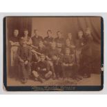 Football photograph, Andover Football Club Team Group and Officials 1896-97, large cabinet card by