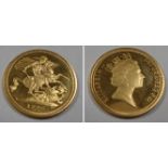Gold Coin, GB, QE2, 1996, Royal Mint, proof half sovereign, new portrait, UNC (1)