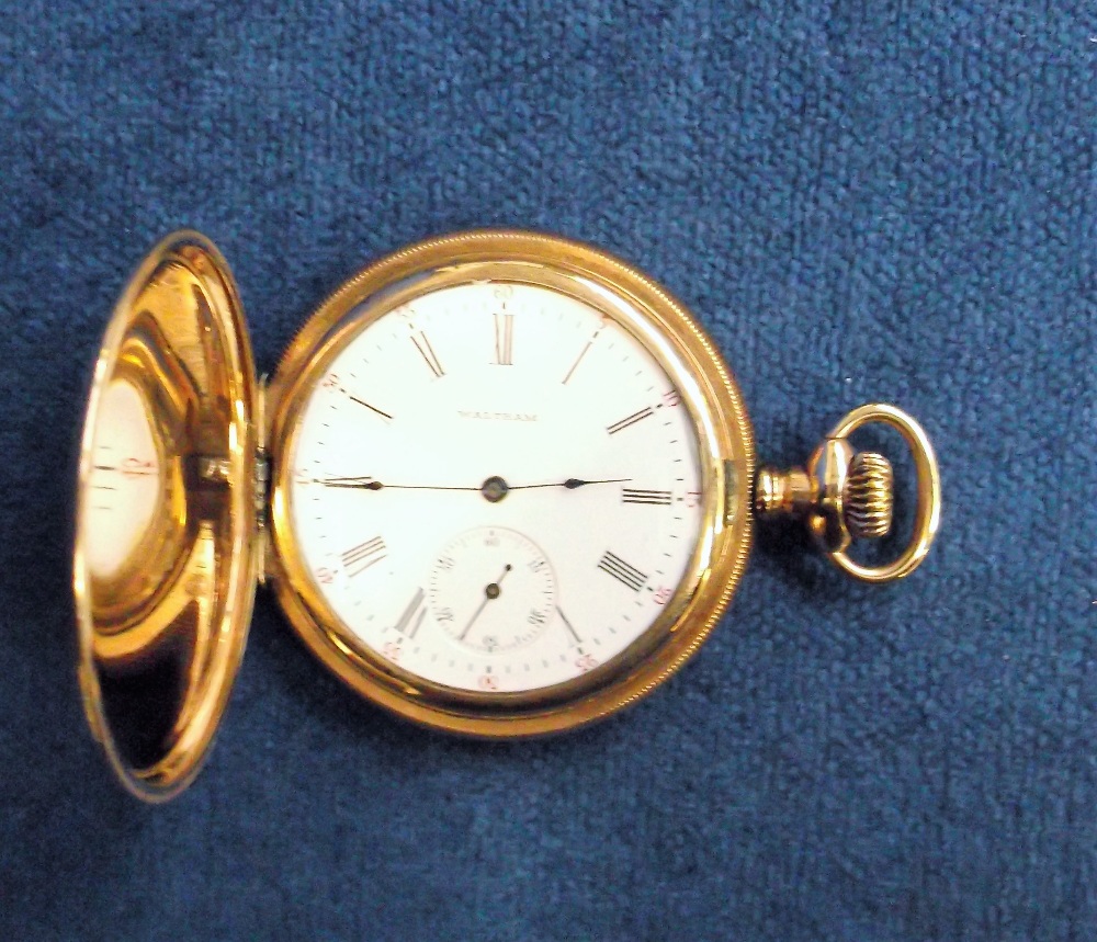 Collectables, Waltham pocket watch 12 size 1894 model, Royal grade, 17 jewels, gold centre wheel, - Image 2 of 2