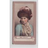 Cigarette card, Pritchard & Burton, Actresses FROGA, (grey back), type card, Mrs Langtry (slight