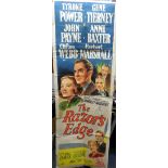 Cinema Poster, The Razor's Edge, scarce door panel size poster pub by Stafford & Co Nottingham