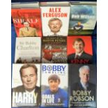 Football Books, 14 hardback autobiographies inc. Alf Ramsey, Brian Clough, Bobby Charlton, Harry