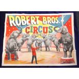 Circus Poster, a Roberts Bros circus poster, circa 1950's/60s, depicting a Ring Master and 7