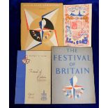 Ephemera, Festival of Britain, 1951, four booklets, Hendon Celebrations (rusted staples), Borough of