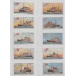 Cigarette cards, Shipping, Ogden's, 3 sets, Polo Brand Ships & Their Pennants (36 cards, gd),