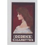 Cigarette card, Ogden's, Actresses, Tabs type, 'Miss Ida Rene', multi-coloured, scarce,