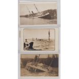Postcards, USA, a collection of 6 Shipping disaster cards inc. 5 RP's, SS Mariposa 1915, SS Iowa