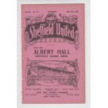 Football programme, Sheffield Utd v Bury, 30 April 1927, Division 1, this match has a tragic foot