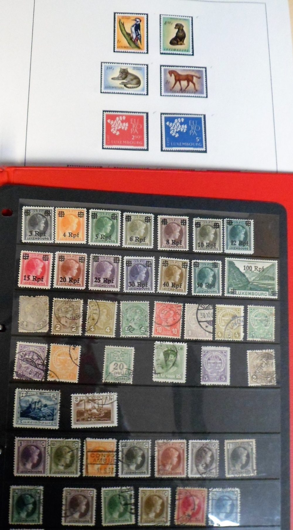 Stamps, Luxembourg collection, 1940's to 70's, mint & used in Safe special album no 47 & one other