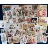 Trade cards USA, a collection of 40+ non-insert advertising cards, late 1890's early 1900's issued