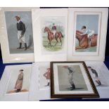 Horse Racing, 7 Spy caricature prints of jockeys - Fred Archer, Mr Abington, Tom Loates, Wenty,