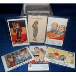 Postcards, Children, a selection of artist-drawn, comic, vintage, 1940's etc, (gen gd) (approx 200)