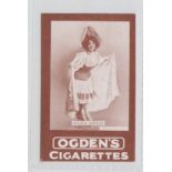 Cigarette card, Ogden's, Actresses, Tabs type, 'Anna Held', front in light brown, unrecorded? (