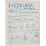 Football programme, Chelsea v Portsmouth, 28 Feb 1925, Div 2, (ex-binder) (vg) (1)