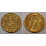 Gold Coin, GB, KGV, 1913 half sovereign, EF (1)