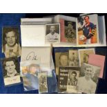 Football Autographs, mixed selection of signatures on cuttings, pictures, promotional cards etc.