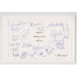 Football autographs, England v Paraguay, played at Anfield, 17 April 2002, a folded card with 22