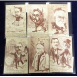 Postcards, Political Caricatures by Rostro, French issue all U/B, possible set (6) (vg/ex)