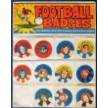 Trade Issues, Football, BAB Products football badges shop display card containing 11 circular