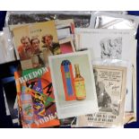 Ephemera, Advertising, a packet of magazine extract advertisements, 1930's to modern era covering