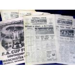 Football Newspapers, Southampton Football Echo a collection of 80+ issues dates ranging between 1963