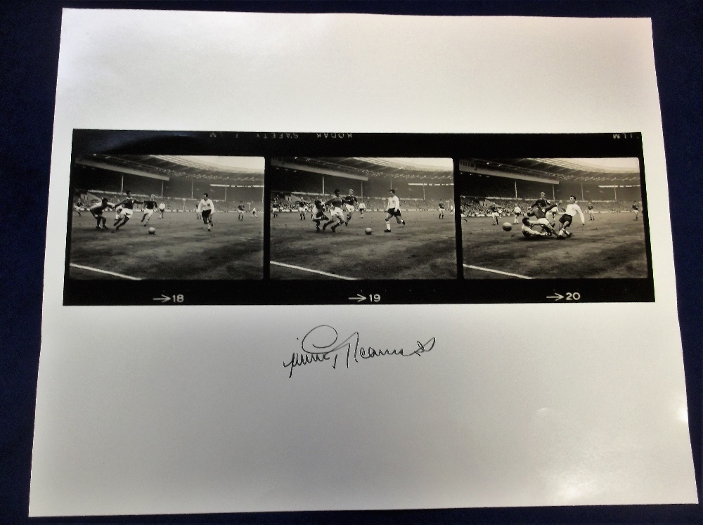 Football autograph, Jimmy Greaves, a sequence of silver gelatine photos enlarged from the original