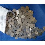 Coins, GB, a large quantity of George 6th, cupro-nickel coins ranging from half crowns to 6d but the