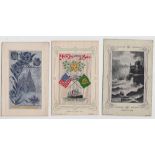 Postcards, Silks, a selection of 8 woven silks inc. 4 published by Grant inc. Hands Across the Sea