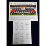 Football Autographs, Scotland, a fold-over card bearing 22 original signatures of the Scottish squad