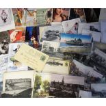 Postcards, a selection of approx 85 cards inc. Glamour, Children, Romance, all artist-drawn (