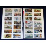 Cigarette cards, Churchman's, Famous Firsts, two proof sheets containing 28 cards from this un-