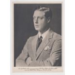 Tobacco issue, Gallaher, b/w printed card showing His Royal Highness the Prince of Wales issued to