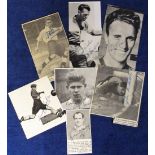 Football autographs, small photo album containing a collection of 20 b/w magazine cut-outs 1940/