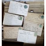 Postcards, a large collection of approx 1300 cards in box sorted for cancellation inc. single