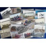 Postcards, a mixed age transport selection of approx 170 cards inc. aviation, motoring, hovercraft
