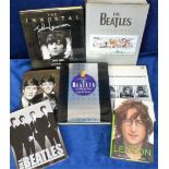 Music Memorabilia, The Beatles, two boxes of Beatles related hard backed and paper backed books,