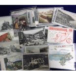 Postcards, Switzerland, a collection of 90+ cards inc. Gruss Aus, ethnic, artist-drawn, ski