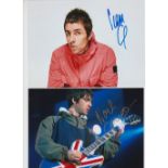 Music Autographs, Noel & Liam Gallagher, two individual colour photographs, one showing Noel playing