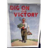 Ephemera, seven reproduction WW2 HMSO posters 'Dig On For Victory' etc. produced by The Telegraph (