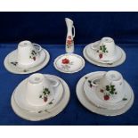 Collectables, Porcelain, Seltmann, Weiden, Bavaria, 4 cups, saucers & side plates with rose