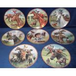 Horse Racing, 8 Danbury Mint plates comprising Great Racehorses (7), Mill Reef, Desert Orchid,