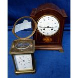 Collectables, 1 vintage wood-cased mantle clock retailed by Harrods of London and 1 vintage solid