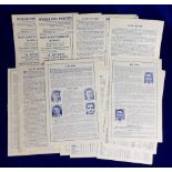 Football Programmes, Pre-war Leyton Homes, 1930's (all with outer covers missing). 17 programmes