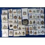 Militaria, a collection of 40+ military badges all identified, mounted on card and bagged to include