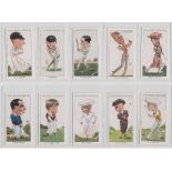 Cigarette cards, Churchman's, Men of the Moment in Sport, (set, 50 cards) inc. Bobby Jones, Walter