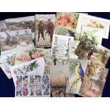 Postcards, a subject mix of approx 130 cards including Military Officials (36), set of 6 Tuck