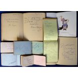 Variety & Entertainment Autographs, a collection of 8 vintage Autograph albums with contents ranging