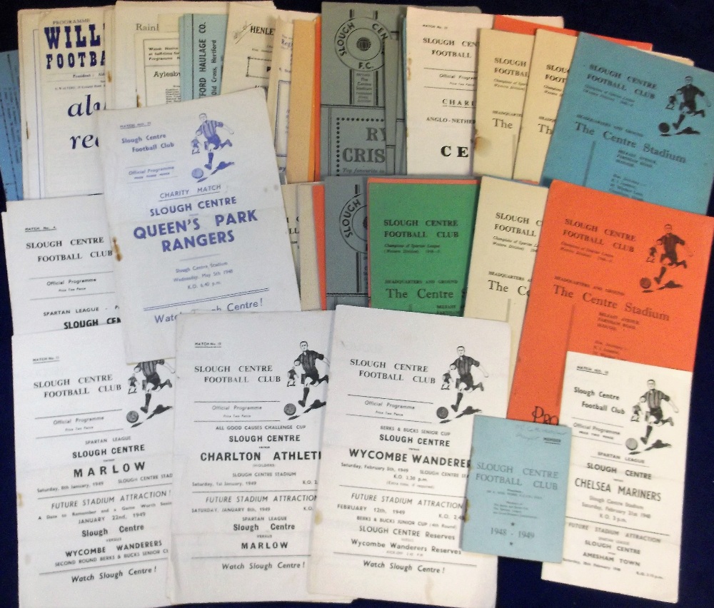 Football programmes, Slough Centre FC, a collection of approx 70 home and away programmes mostly