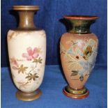 Collectables, Doulton Lambeth stoneware vase 9316, 20cm tall, monogrammed 'MH', sold with a Doulton