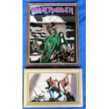 Music Memorabilia, Iron Maiden, two 1980's promo mirrors, one 24cm x 15cm, the other 22cm x 27cm (